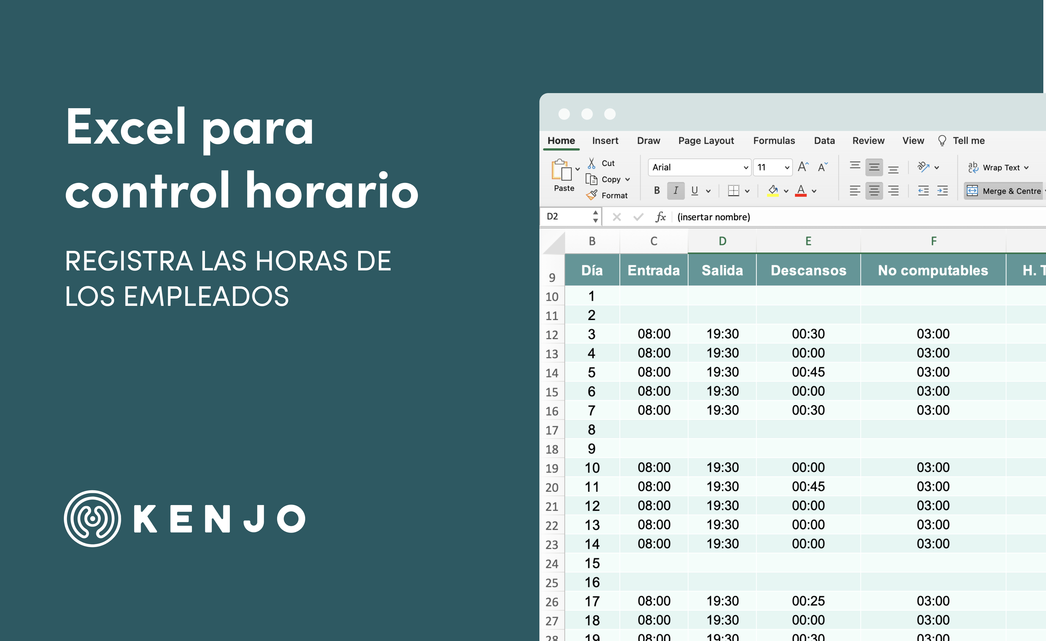 Plantilla Excel Para El Control Horario De Los Empleados Kenjo